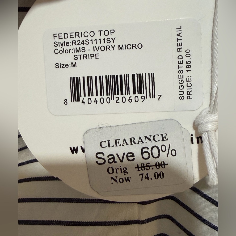 Staud Federico Striped Stretch-Cotton Sleeveless Crop Top Size M NWT - Picture 4 of 5